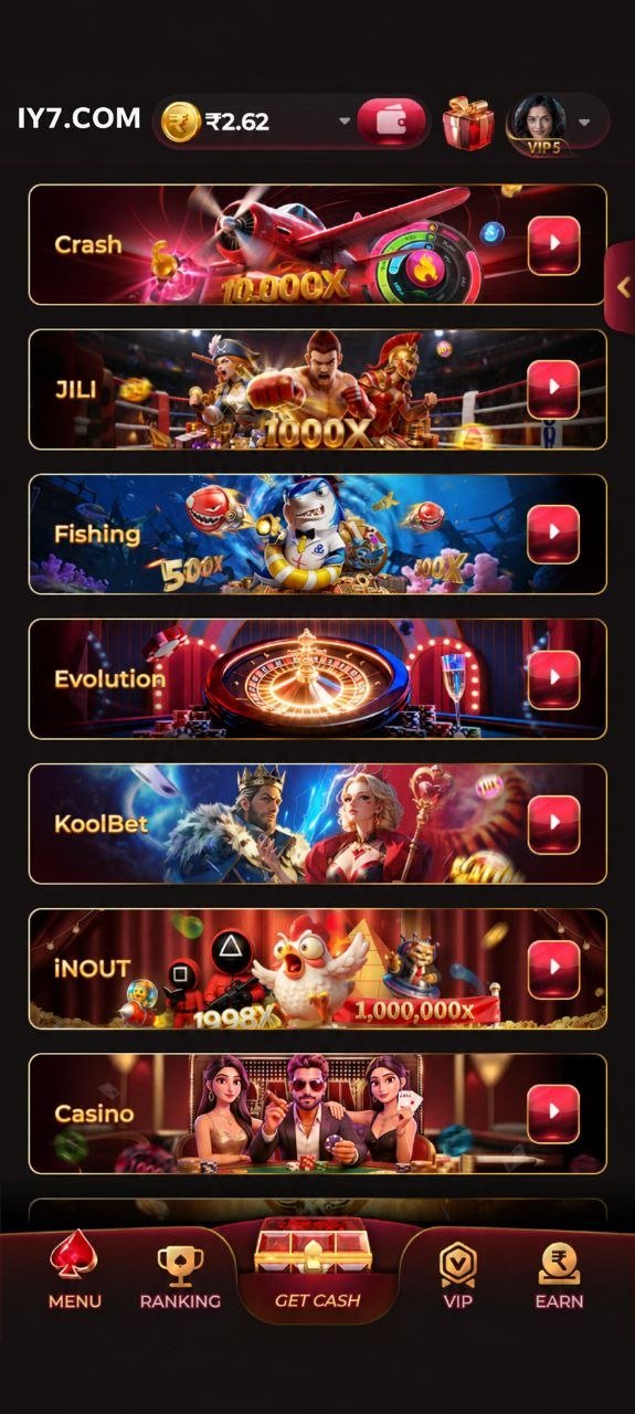 IY7 Game Categories and Gaming Options